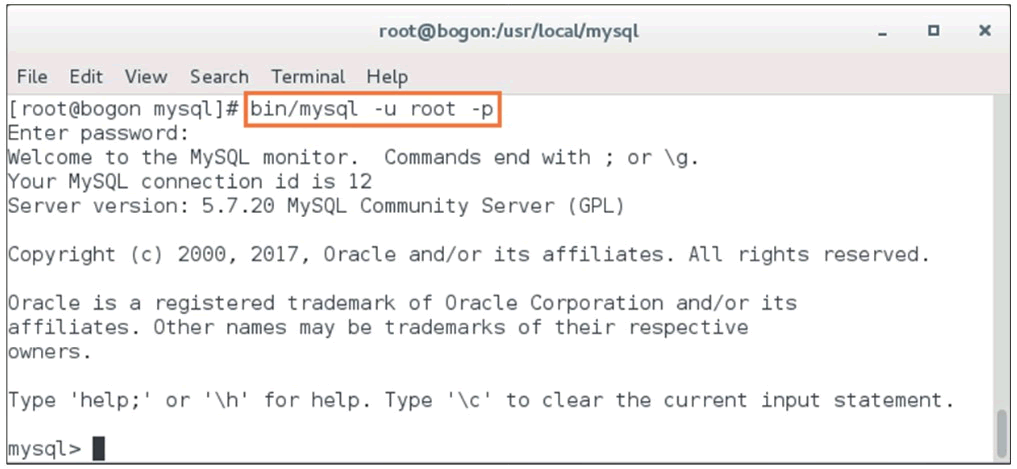 使用root用户登录MySQL