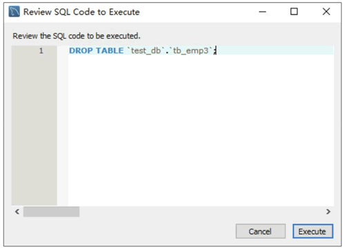 预览删除数据表的SQL脚本