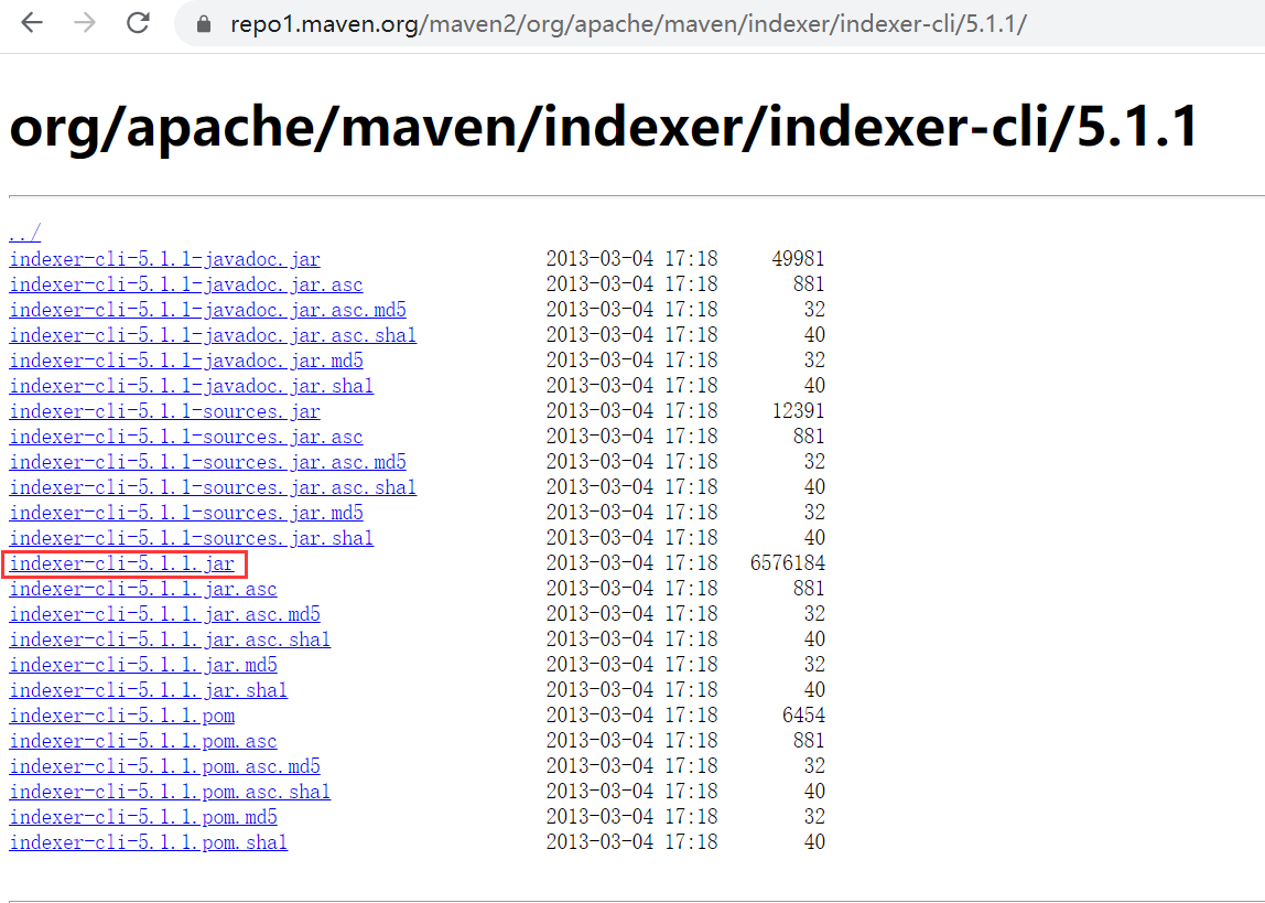 indexer -cli 5.1.1 文件列表