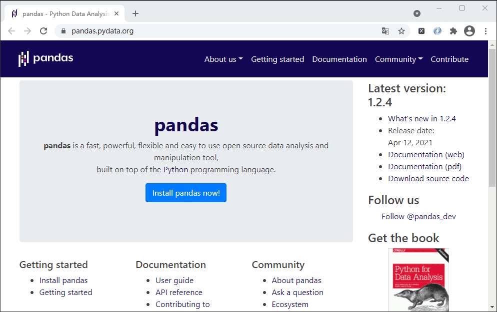 pandas官方网站