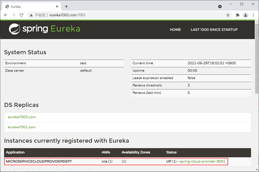 Eureka 自我保护机制 7002